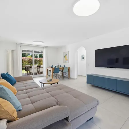 Giardino Felice Familienfreundliche Mit 240m2 Eigenem Garten & Klimaanlage Appartement Ascona